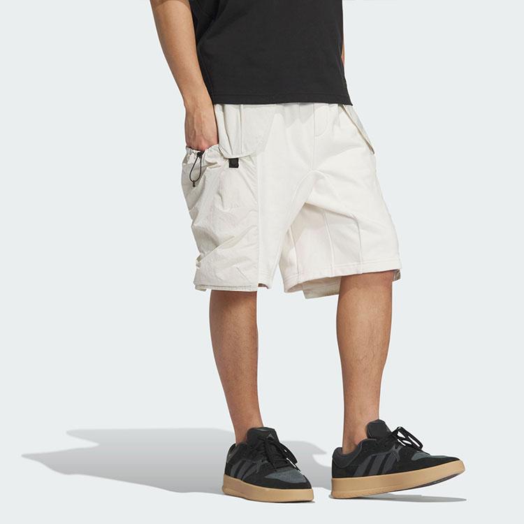 Adidas Шорты Future Style Woven Mix, однотонные, минималистичные, рабочая одежда, свободный крой, спортивные, повседневные, мужские шорты, розовые, белые JI9892