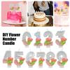 DIY Number Candles Glitter Design Celebration Party Birthday Candles Birthday Party Flower Theme Children's Day 4x7.5cm