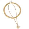 Vintage Multi-layer Coin Pendant Choker Necklace For Women Gold Silver Color Fashion Chunky Chain Necklaces Jewelry