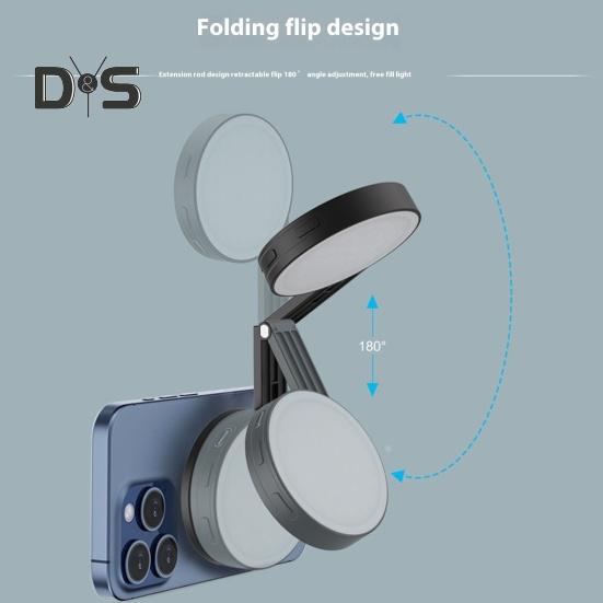 Магнитный заполняющий свет с зеркалом, 3 режима освещения, регулируемая яркость, компактный дизайн, светодиодный светильник для селфи, перезаряжаемый светильник для видеоконференций