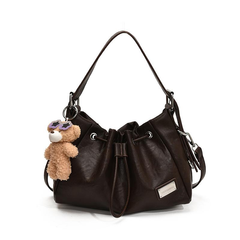 Ретро сумка женская 2025 новая осень и зима универсальная на плечо сумка-мессенджер популярна в этом году, портативная сумка-ведро