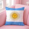 Honorary Proud Souvenir Nation AArgentina FLAG Cushion Cover Pillowcase Short Plush Invisible zipper Room Sofa Cushion Cover