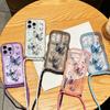 Чехол Wave Frame для iPhone 16 Plus 15 14 13 12 Pro Max 11 Butterfly Drop Glue с ремешком через плечо Тонкий мягкий противоударный чехол из ТПУ с защитой от падений