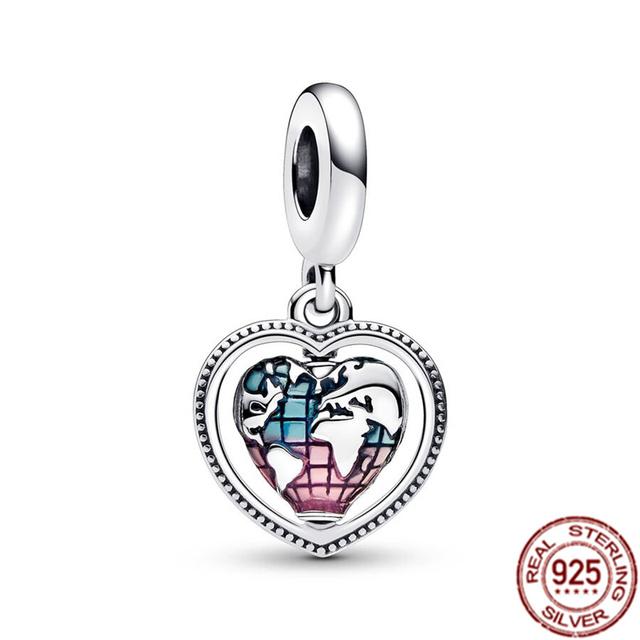 Подвеска-клипса, подвеска из стерлингового серебра 925 пробы, подходит для браслета, женский ювелирный подарок, красочный единорог, радуга