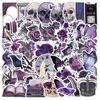 50PCS Thriller Violet Graffiti Stickers Skull Crown Cell Phone Mug Laptop Aesthetic Art Deco Stickers
