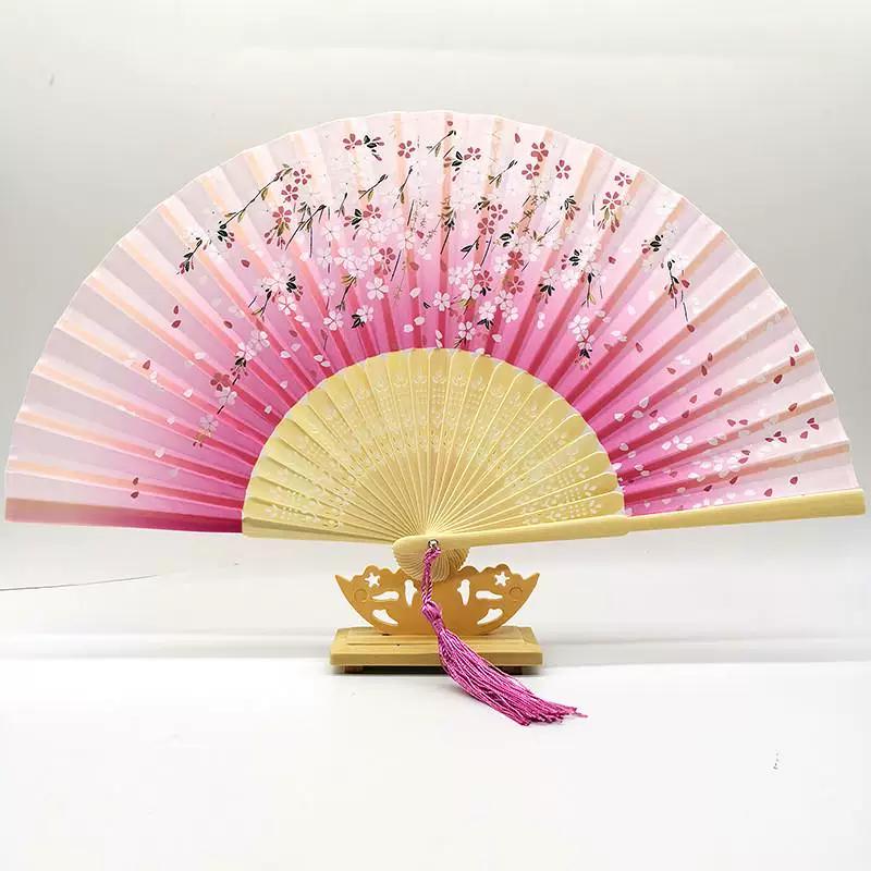 Chinese Style Folding Fan for Men, Portable, Retro Style, Classical, Traditional Hanfu, Black and Green, Bamboo Design