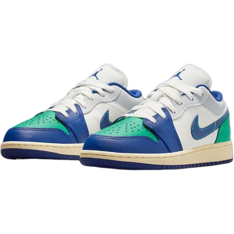 Air Jordan 1 Low GS Rare Air Sail Stadium Green Neutral Grey Deep Royal Blue 553560-147