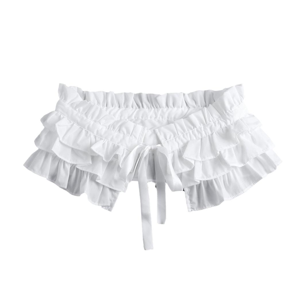 Bowknots Solid Color Shirt Detachable Collar for Womens Fake Collar Lapel Detachable Half Shirt Blouse False Collar Necklace Tie