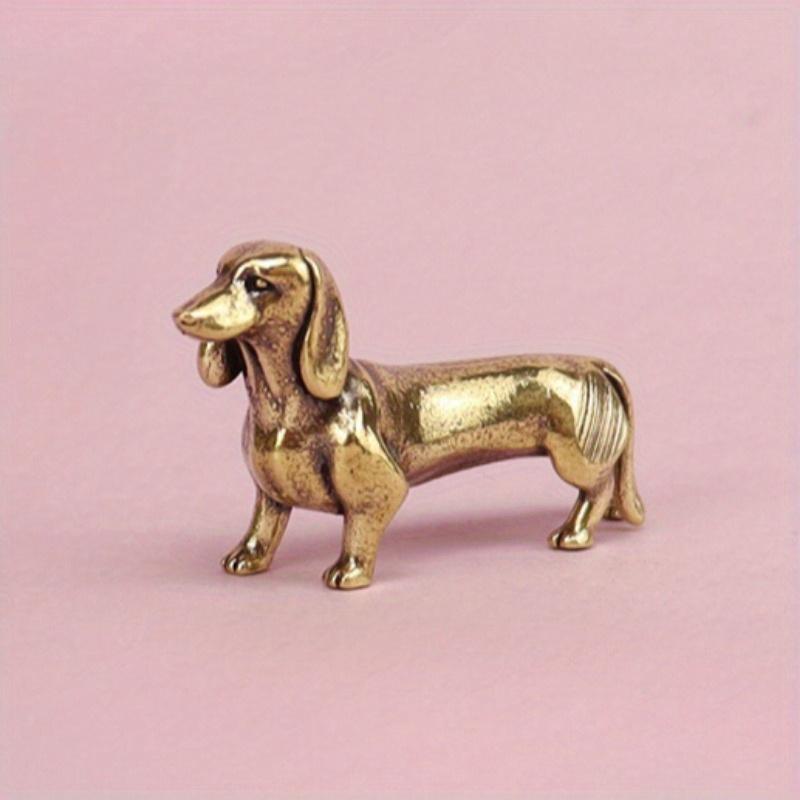 Статуэтка таксы из чистой меди, винтажные латунные фигурки, домашний декор, настольное украшение, миниатюры, антикварный чайный питомец, ремесла, подарки