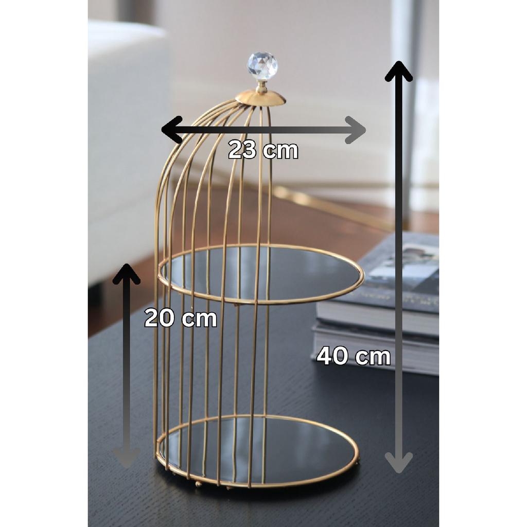 Service Presentation Catering Golden Cage Luxury 2 Tier 45cm Organizer Cake Cake Stand
