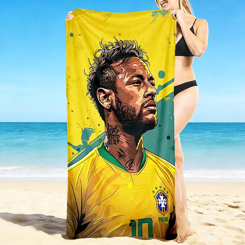 1Pc Brazilian Football Legend Beach Towel Quick Dry Multiuse For Beach Pool Gym Yoga Home Travel Christmas Halloween Xmas Gift N1303