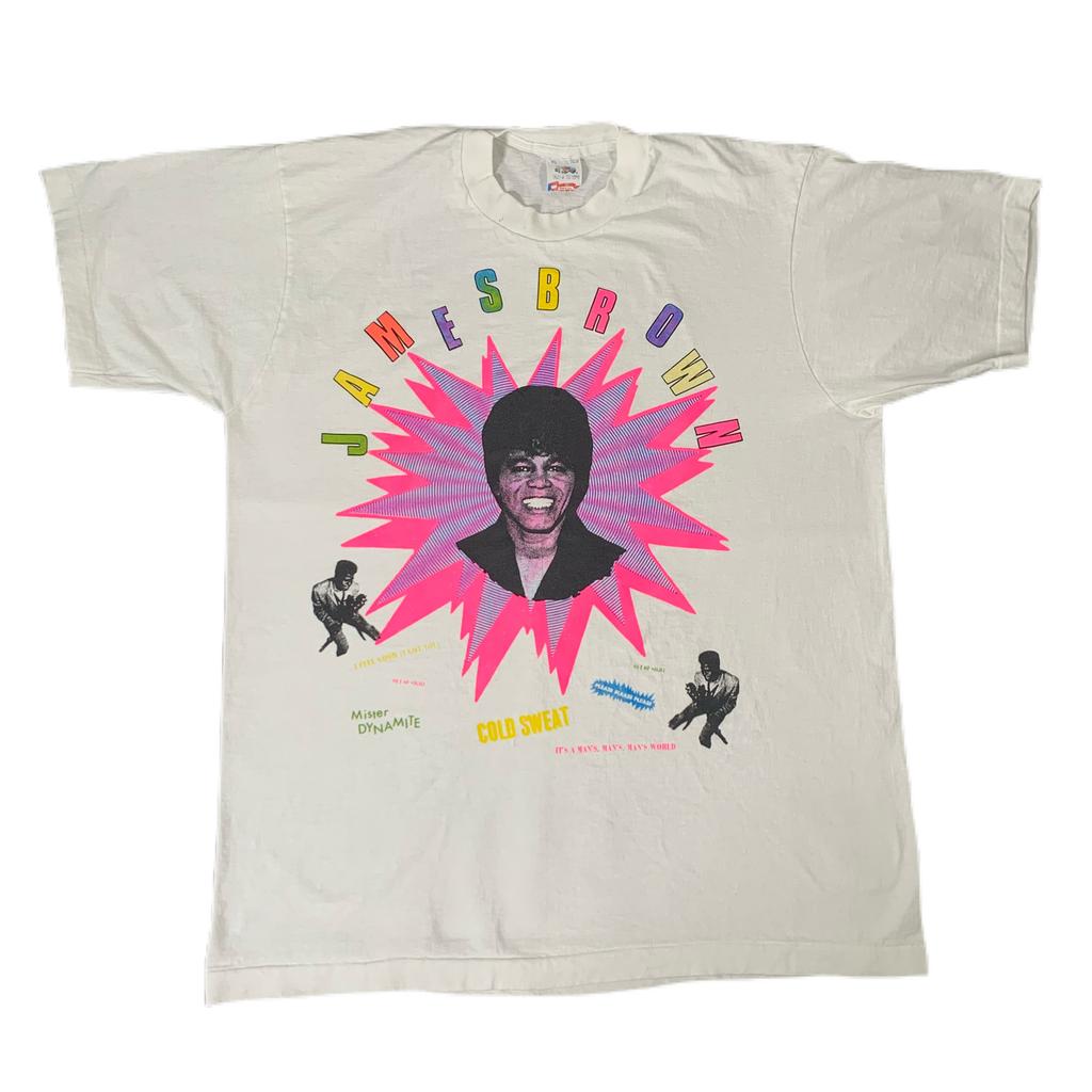 James Brown Cold Sweat vtg white short sleeve tshirt QT7901