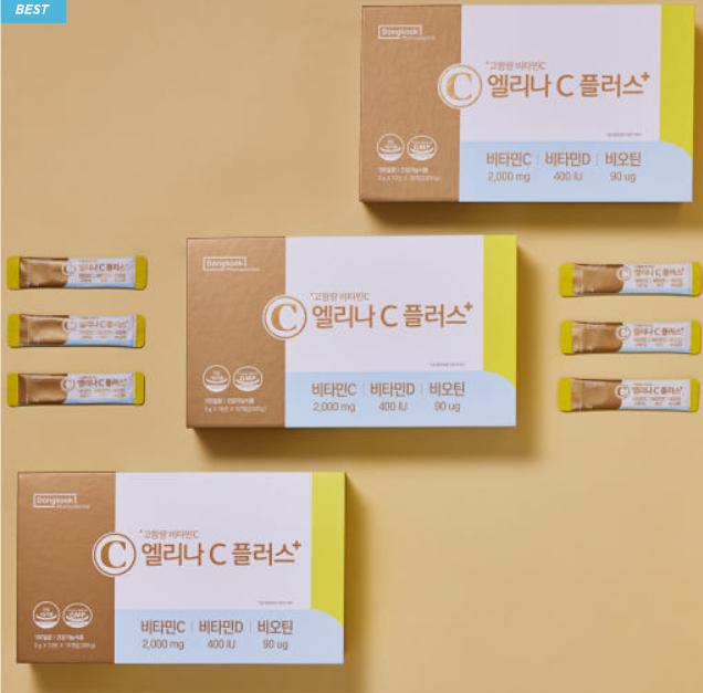 Dongkook Elina C Plus High-Strength Vitamin C, D & Biotin (100 Sticks)