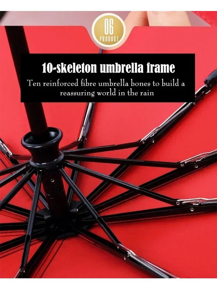 Ветрозащитный двухслойный устойчивый зонт, полностью автоматический зонт от дождя для мужчин и женщин, 10 К, прочный роскошный деловой мужской большой зонтик