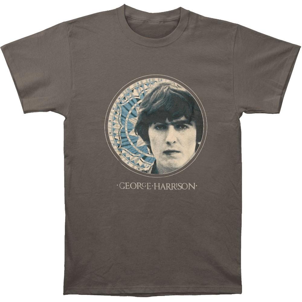 George Harrison Circular Portrait T-shirt Medium Charcoal Unisex T-Shirt