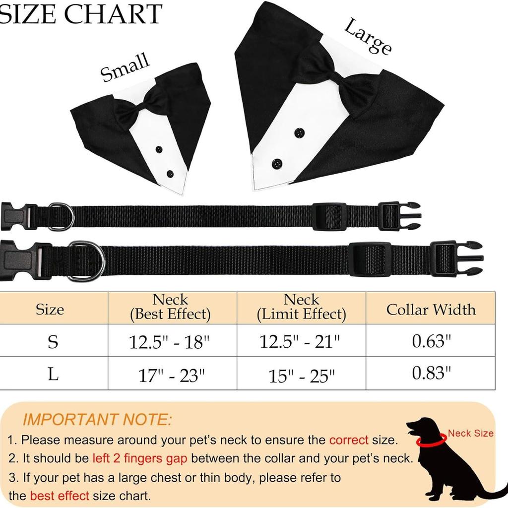 Dog tuxedo, dog suit, dog wedding bandana, necktie, adjustable tuxedo