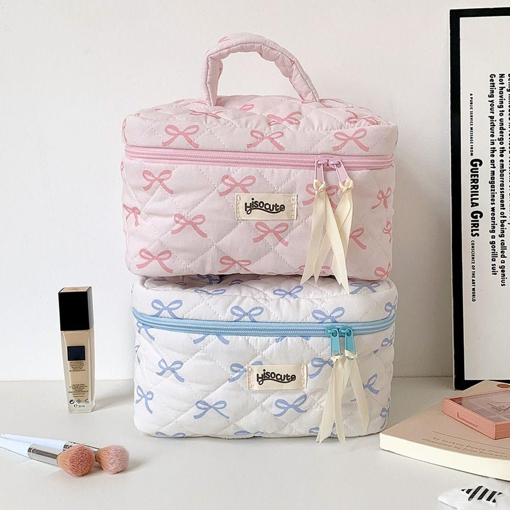 Мешочек для хранения туалетных принадлежностей на молнии с бантом, симпатичные косметички
