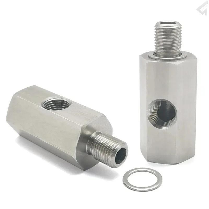 Тройник-адаптер для датчика давления топлива автомобиля 1/8NPT для M10X1 с боковым отверстием, Т-образный фитинг для линии подачи топлива -Наружный Внутренний