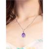Ожерелье с подвеской в виде капли воды с фиолетовым кристаллом и посеребренным покрытием 2024 г. — простой и универсальный дизайн