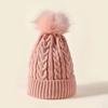 Warm Winter Twist Knitting Hat Solid Color Ski Snow Beanies Pompom Thick Plush Cap  Cold Weather