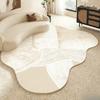 Irregular Shape Bedroom Decor Line Carpet Home Thick Plush Rug Cream Style Carpets for Living Room Fluffy Soft Lounge Floor Mat