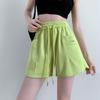 Summer High-waisted Loose Trousers Casual Korean Pockets Drawstring Elastic Women's Sports Shorts