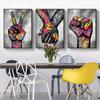 Граффити Wall Art Finger Fist Холст Картина Абстрактный Плакат Street Pop Art Печать на холсте Настенные картины для декора гостиной БЕЗ Рамки