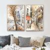Nordic Landscape Abstract Graffiti Canvas Painting Abstract Paris Street Seine Poster Prints Vintage Wall Art Pictures for Living Room Home Decor