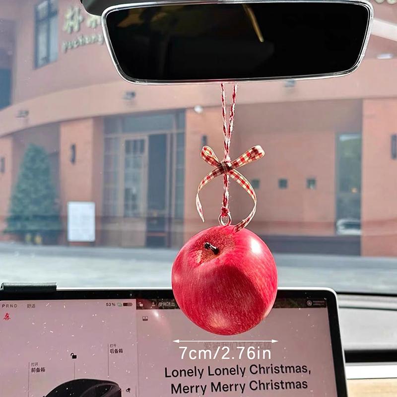 Simulated Fruit Car Ornament Cute Foam Fruit Decoration Persimmon, Orange, Peach Shapes Auto Interior Decor Accessories