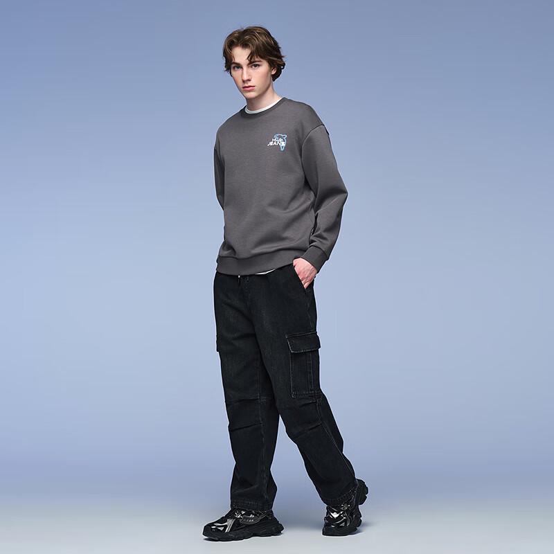 Мужской свитшот с принтом HLA Black Whale с круглым вырезом