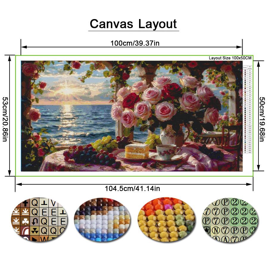 Sunset Sea Scenery Still Life Flower Large Size Diamond Painting Diy Full Square Round Drill Rhinestone Embroidery Mosaic Cross Stitch Kits
