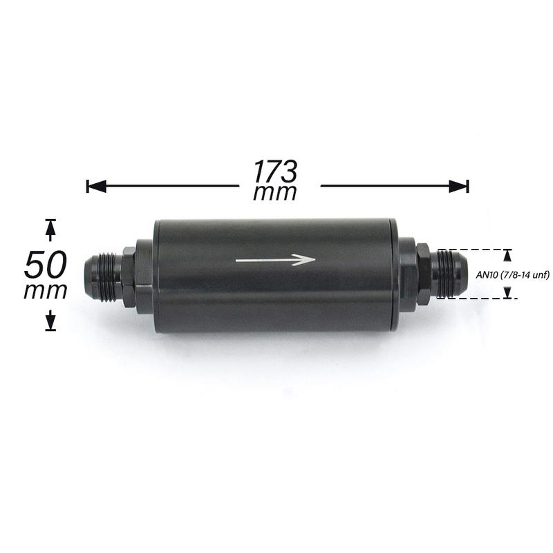 Universal E85 Performance Aluminum Fuel Filter High FLOW 100 Micron Cleanable AN6 AN8 AN10 9MM adaptor fittings