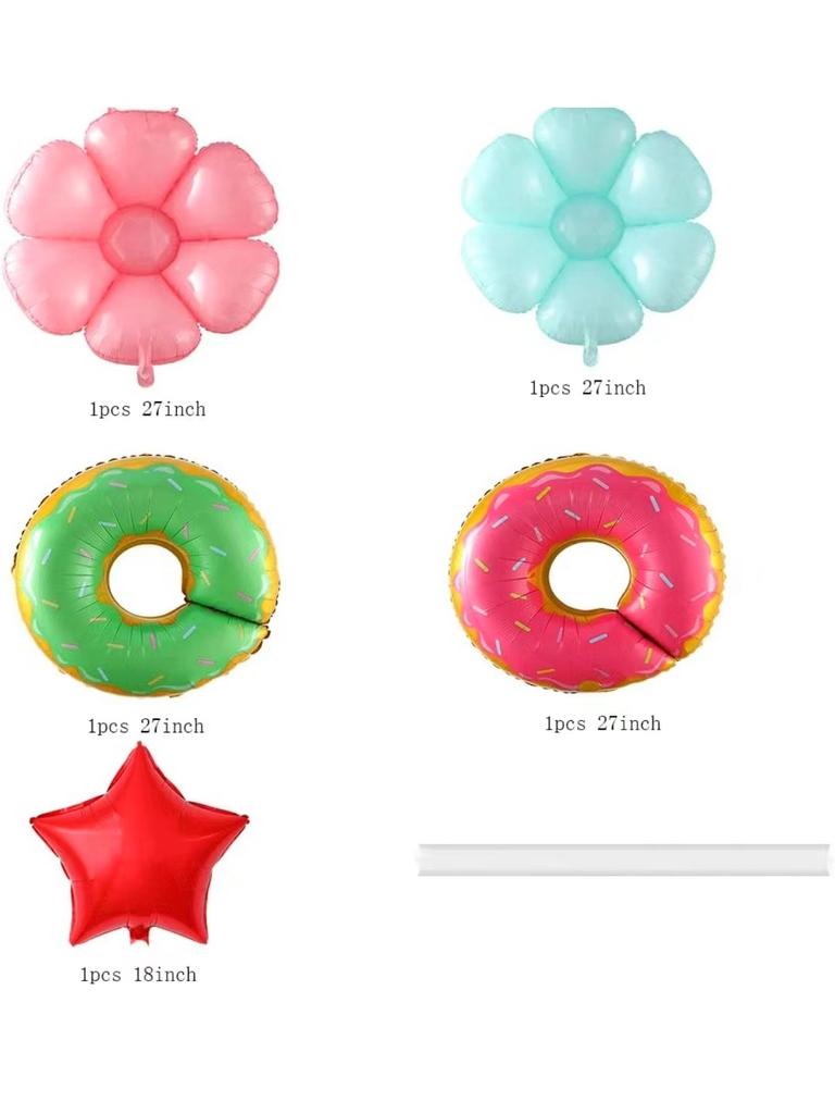 Летний набор воздушных шаров в виде пончиков и конфет, маленькая ромашка, детский день рождения, алюминиевый фольгированный шар на тему пончиков