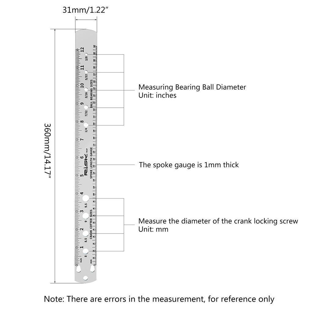 Compact Bicycle Spoke Tool Spoke Length Measuring Ruler Gauge Bike Hub Axle Positioning Measuring Tool Quality Steel
