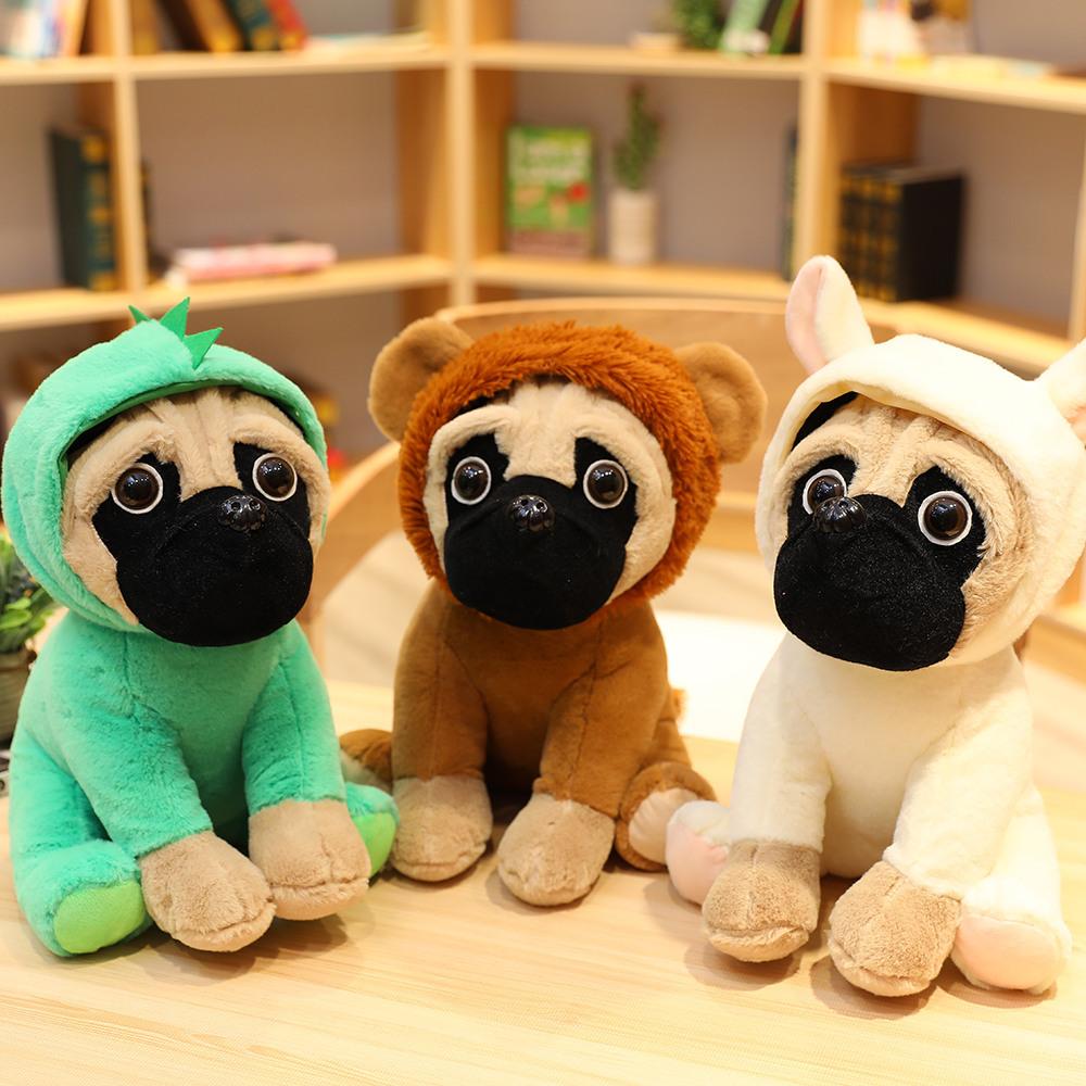 Creative Dinosaur Shar Pei Dog Doll Plush Toy Simulation Dog Transformation Pug Dog Doll Birthday Gift