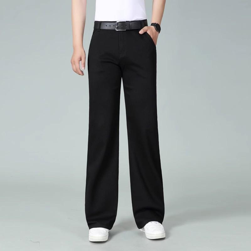 Men's Flared Jeans Boot Cut Leg Flared Male Designer Classic Denim Jeans Men's Mid Rise Stretch Loose Jeans