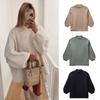 Women's European & American Street Fashion Multi-color Semi-high Neck Knitted Sweater Coat