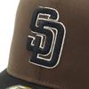 Кепка New Era 59Fifty ONSPOTZ SD 7 San Diego Padres, двухцветная, эксклюзивная, грецкий орех/черный, с козырьком 1/2",