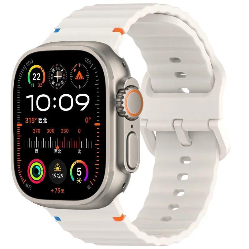 Силиконовый Ремешок Для Apple Watch Серии 10 46мм 42мм Спортивный Браслет Для Iwatch 10 9 8 7 6 45мм 42/44/40мм 38мм Ремешок Наручный