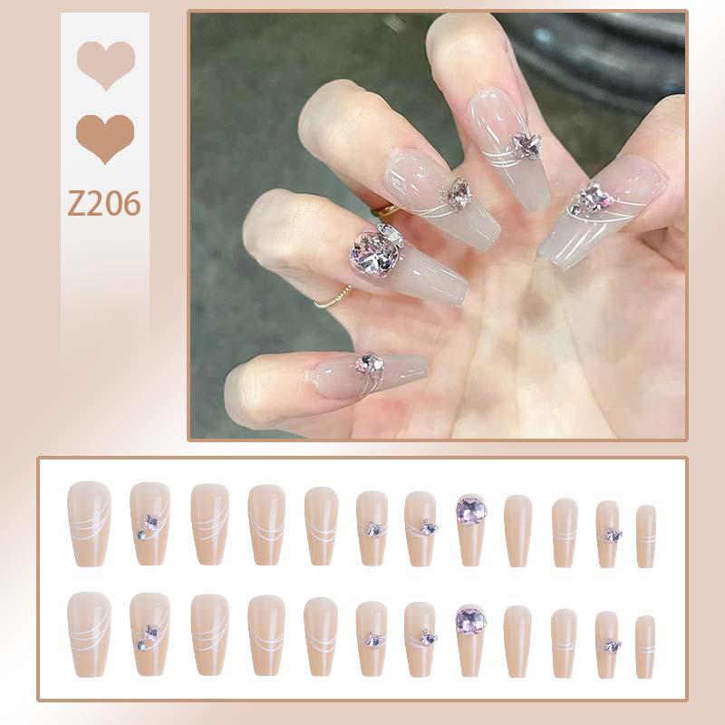 Роскошный прозрачный румянец, набор накладных ногтей «Розовый пузырь» с носимыми наклейками