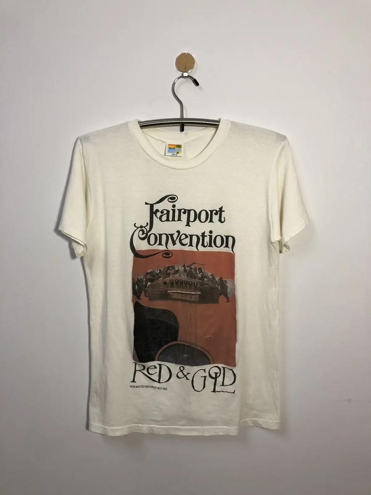 Винтажная футболка Fairport Convention 1989 Красная и Золотая S5XL NZ014