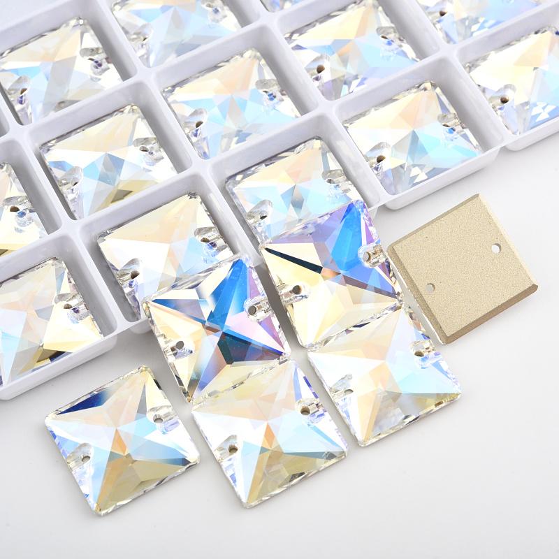 Blinginbox Стразы Квадратные Пришивные Стразы Кристальные Камни Кристальные Стразы Бусины для Костюма на Выступление