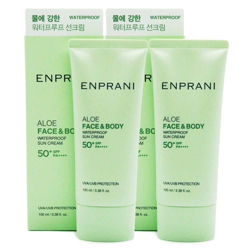 ENPRANI Aloe Waterproof Sun Cream 100ml+100ml, 2 Units, 100ml