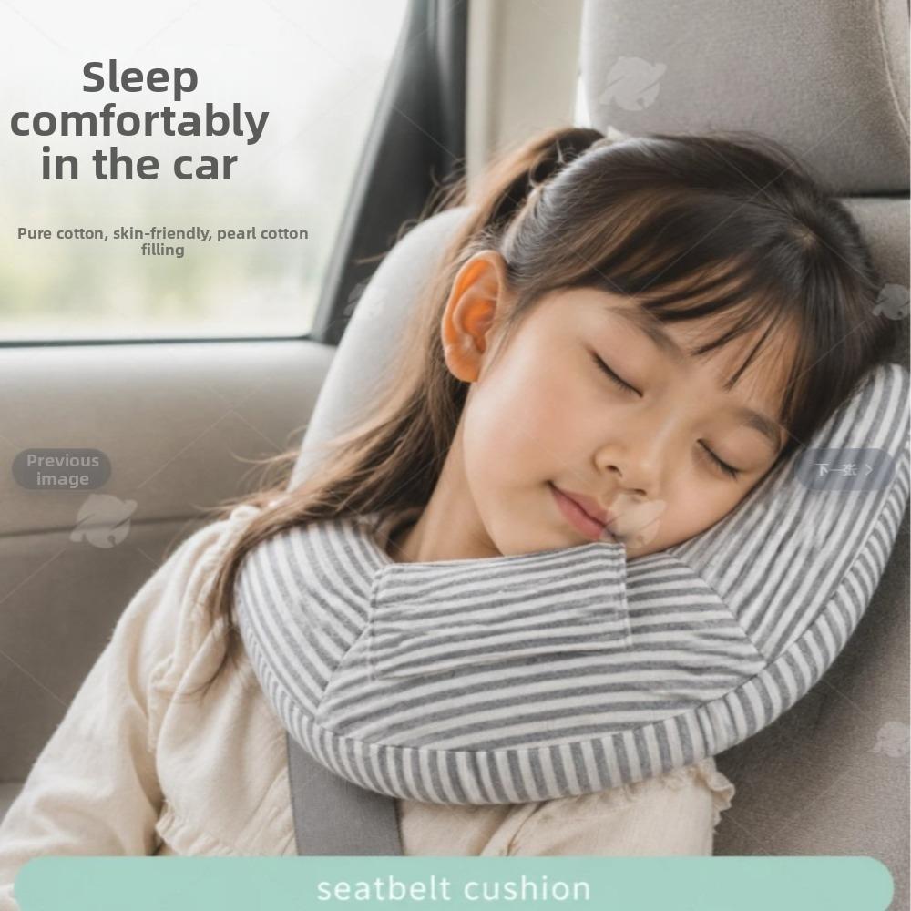 Two-In-One Design Car Seat Belt Pillow Adjustable Travel Head Rest Safety Strap Pad Car Travel