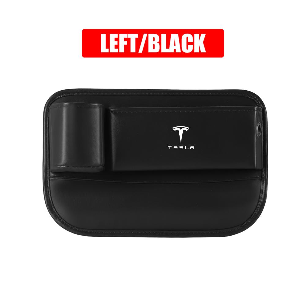 ELSUM1 1pc PU Leather Car Seat Gap Bag Console Crevice Filler Side Storage Box Valver Cap For Tesla Model 3 Y S Roadster Coil WYE