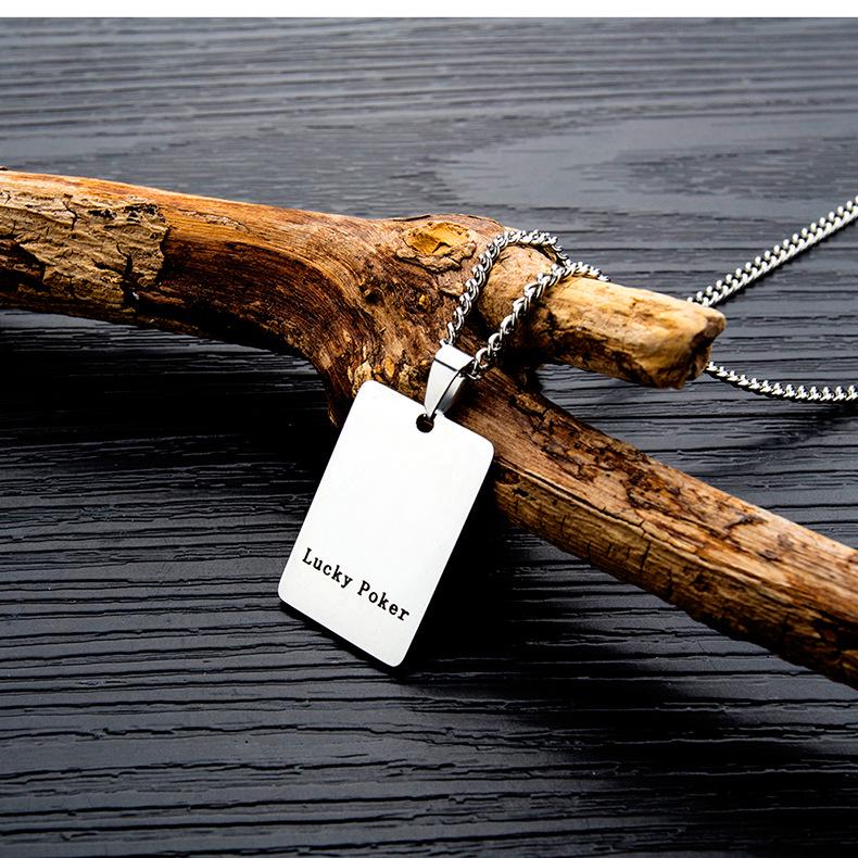 Ожерелье из титановой стали, пики в стиле хип-хоп, ожерелье для мужчин и женщин, индивидуальная подвеска для покера