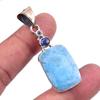 Natural Republic Larimar, Kyanite 925 Solid Sterling Silver Pendant 2'' E4k40