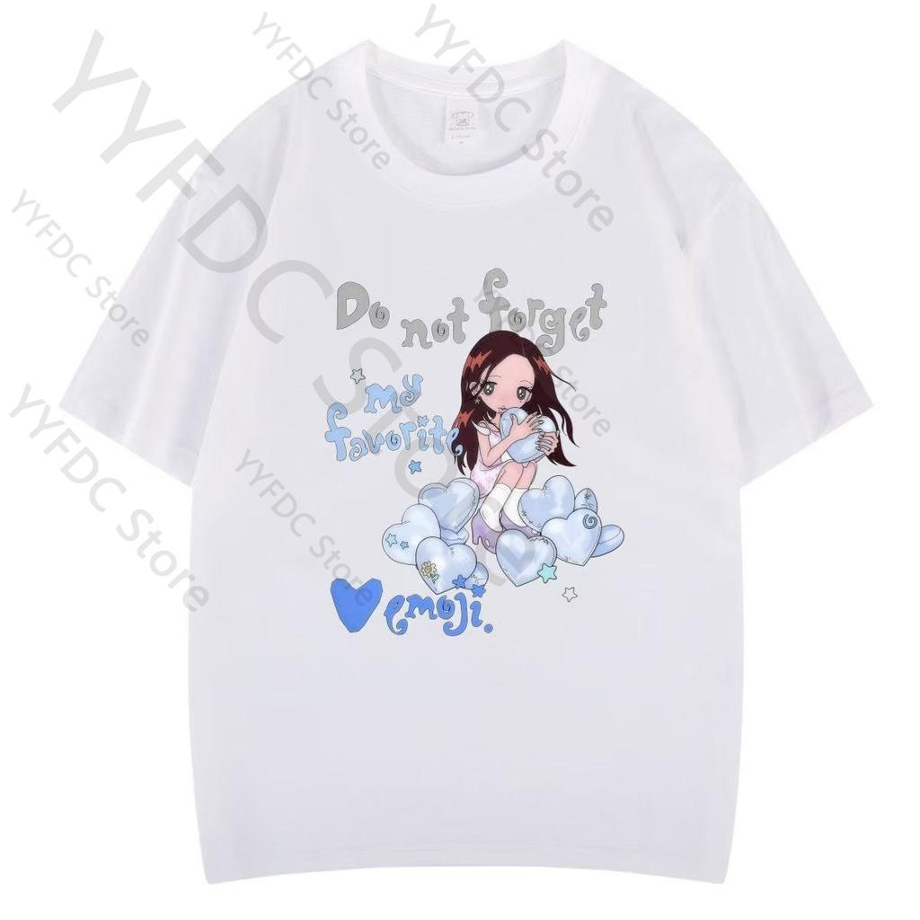 Hearts2Hearts T Shirt Kpop Fashion H2H Cartoon Print Tshirt Women Unisex Summer High Quality Cotton Short Sleeve Tee Tops For Fans