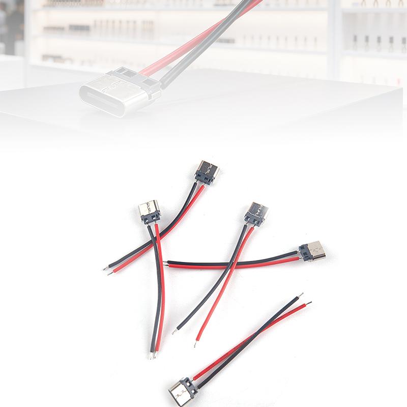 5 шт. USB Type-C 2P Кабель-разъем мама с проводом для пайки Для зарядки мобильного телефона