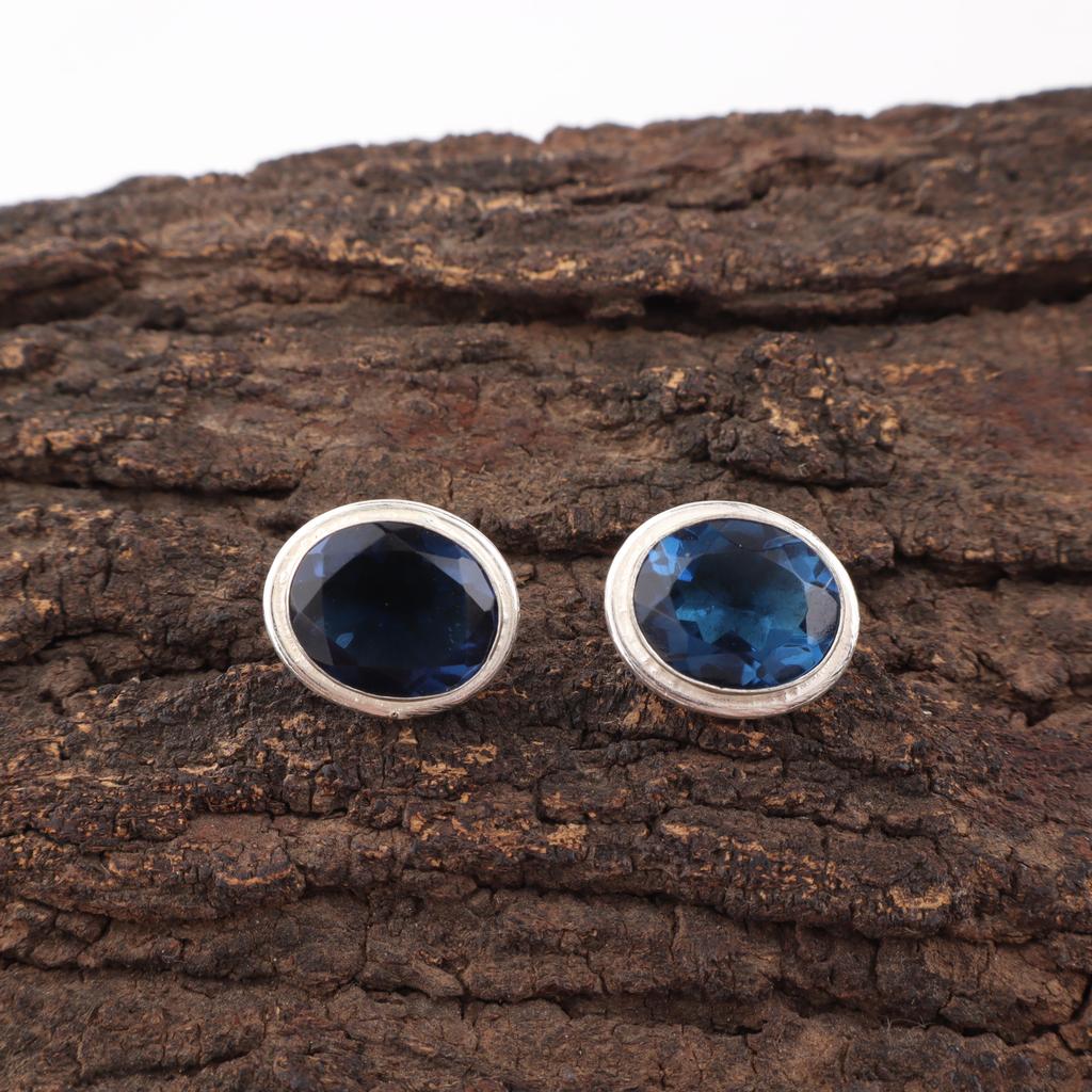Украшения с лондонским голубым топазом, серьги из стерлингового серебра 925 пробы, серьги с драгоценными камнями ручной работы на День памяти